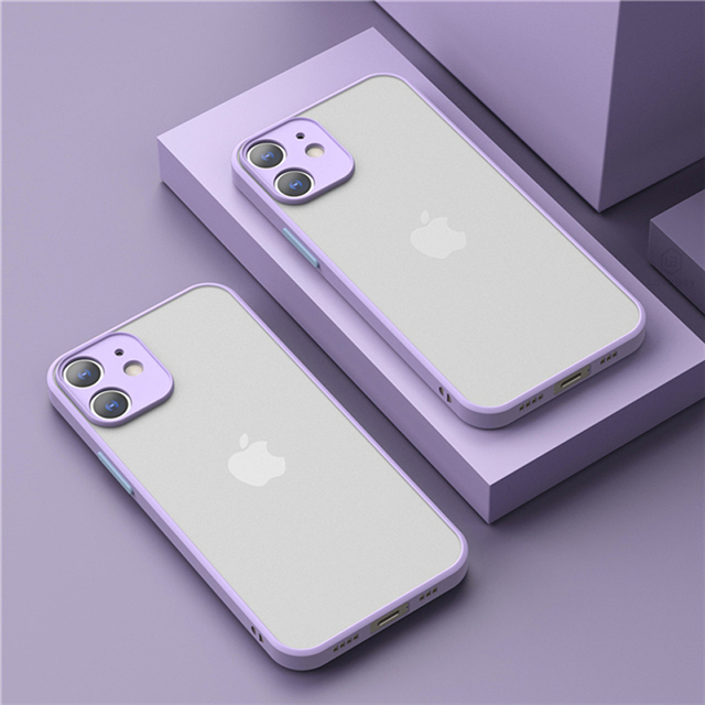 Luxury Matte Transparent TPU Square Phone Case For iPhone 13 Pro Max 13 12 11 Pro Max 12 Mini XS XR X 8 7 Plus SE 2020 I Hard PC  Cover