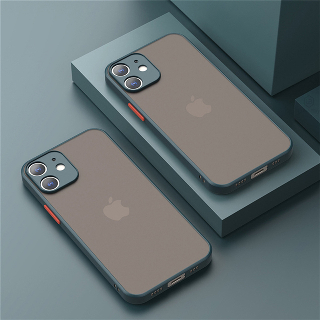 Luxury Matte Transparent TPU Square Phone Case For iPhone 13 Pro Max 13 12 11 Pro Max 12 Mini XS XR X 8 7 Plus SE 2020 I Hard PC  Cover