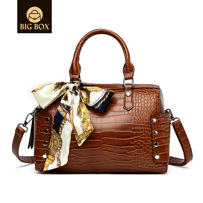 BigBox Women's Boston Pillow Bags Practical Shoulder Crossbody Handbag Satchel Purse with Ribbon