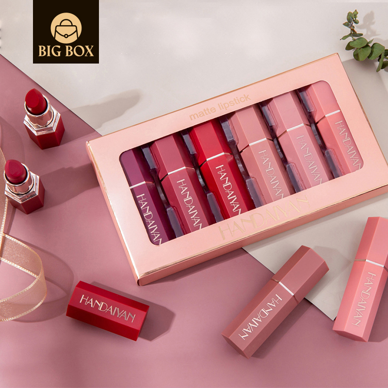 BigBox 6pcs set fashion make-up matte lipstick set non stick cup lipstick gift box 6 color/ set
