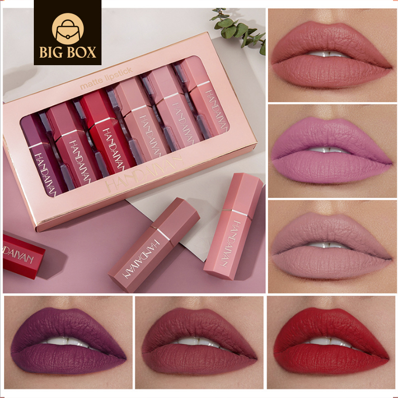 BigBox 6pcs set fashion make-up matte lipstick set non stick cup lipstick gift box 6 color/ set