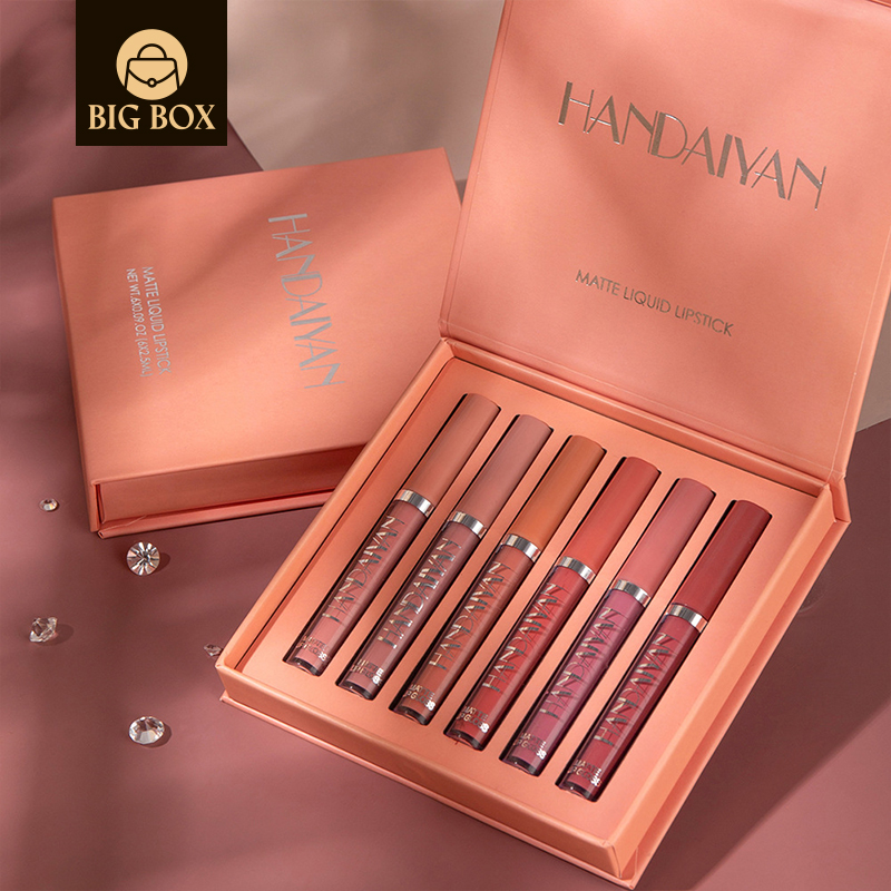 BigBox FlashMoment Lipstick Matte Matte Lip Gloss Long-lasting Non-stick Cup Non-tipping 6psc set
