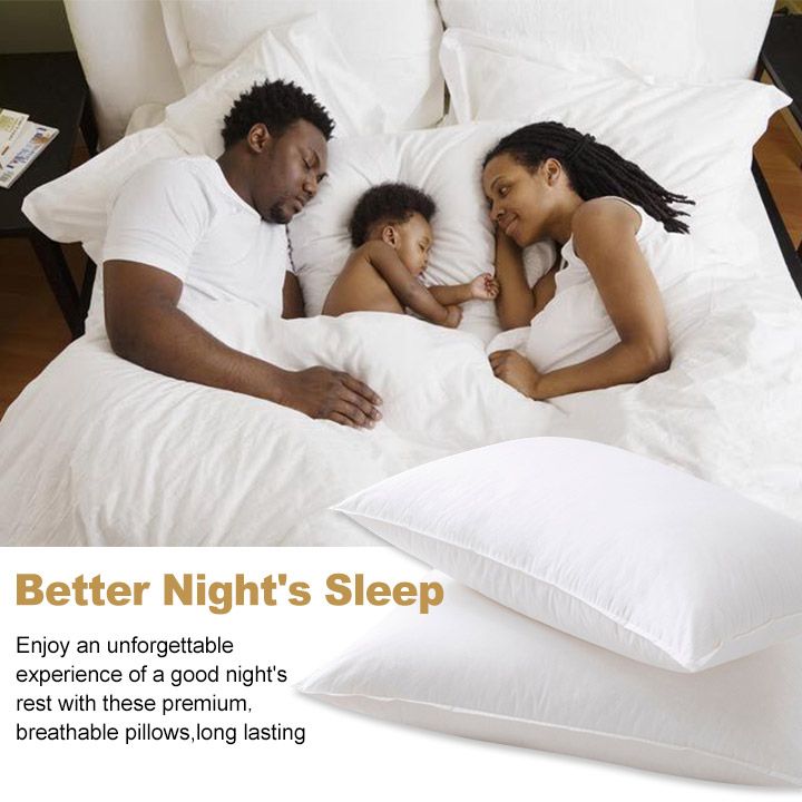 2PCS Set Of 2 Bed Pillow RANDOM  (Pair- Pure Fibre Filled)