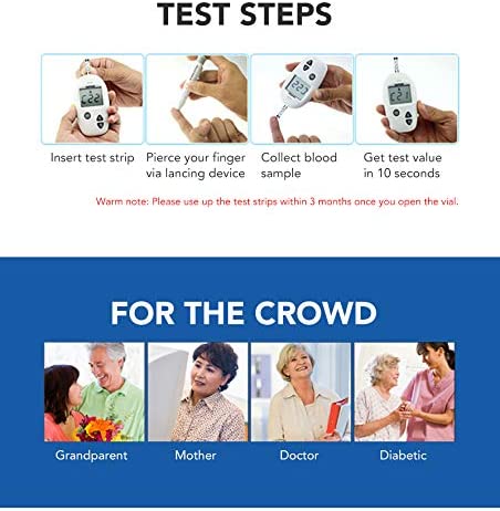 Sinocare Safe-Accu Blood Glucose Meter Glucometer Kit Diabetes Tester 50 Test Strips Lancets