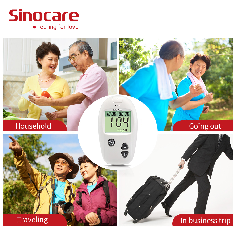 Sinocare 50pcs Safe-Accu Blood GlucoseTest Strips and Lancets for Diabetes with Nice Expiry Date