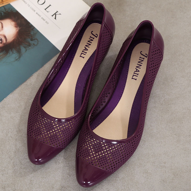 Fashion Sandals women&apos;s fashion single shoes thick heel anti slip shallow mouth casual women&apos;s shoes