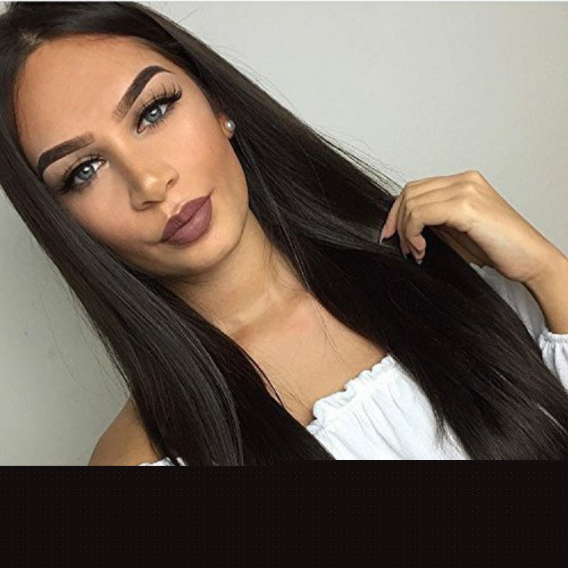 Fashion Beautiful wig laides natural black in part bangs long straight hair women wigs