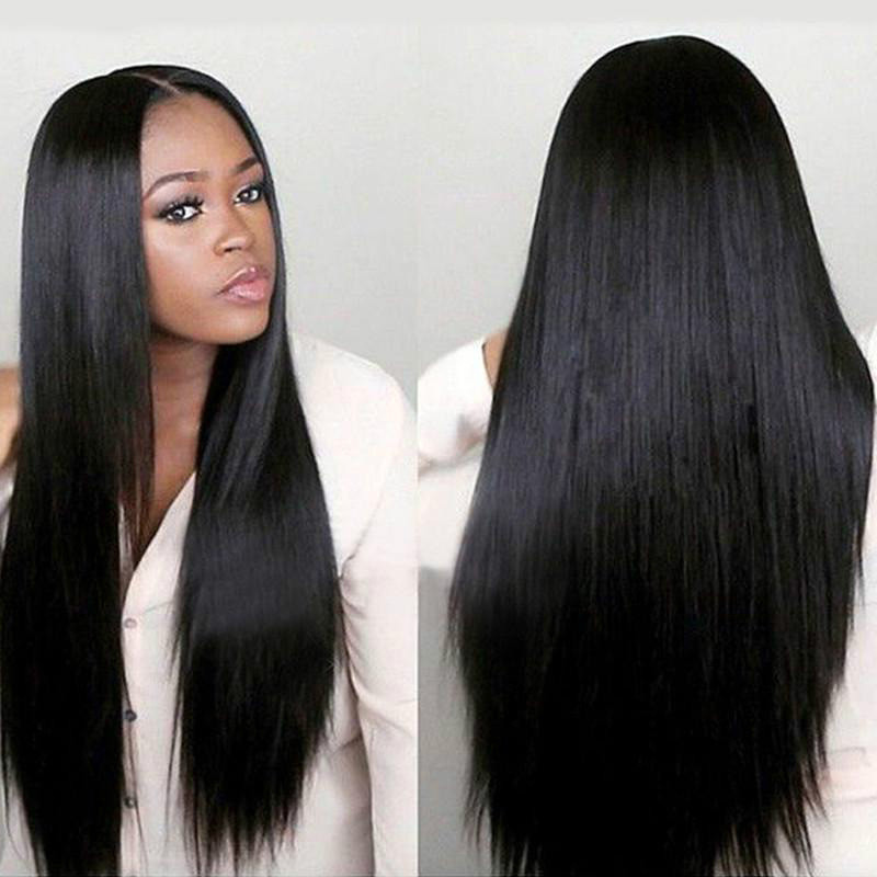 Ladies Gift Long Straight Hair  Middle Part Black Wigs For Women Wigs girl wigs Fast delivery within 1-5 days