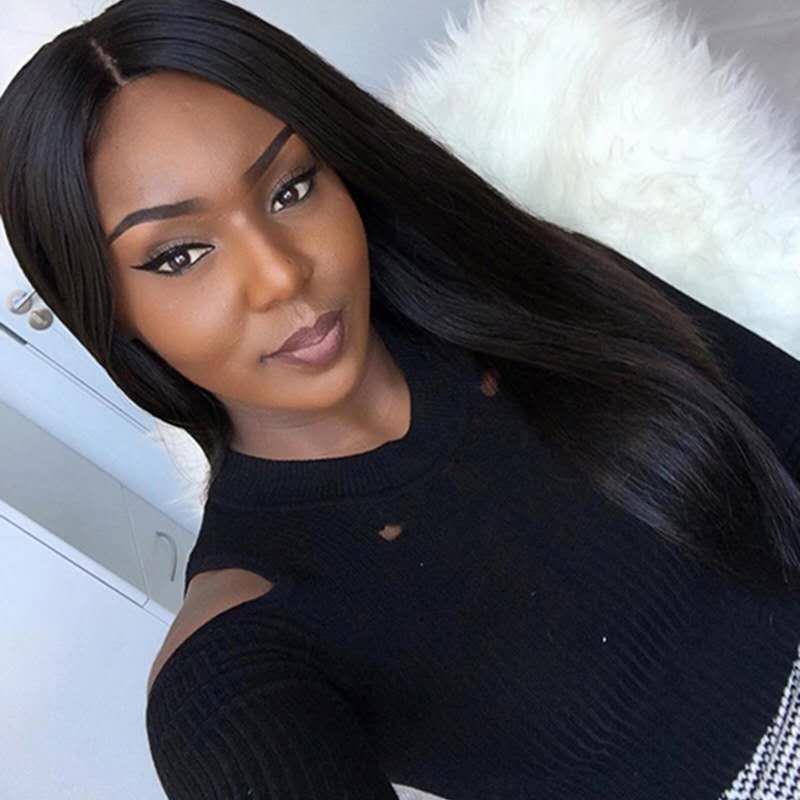 Ladies Gift Long Straight Hair  Middle Part Black Wigs For Women Wigs girl wigs Fast delivery within 1-5 days