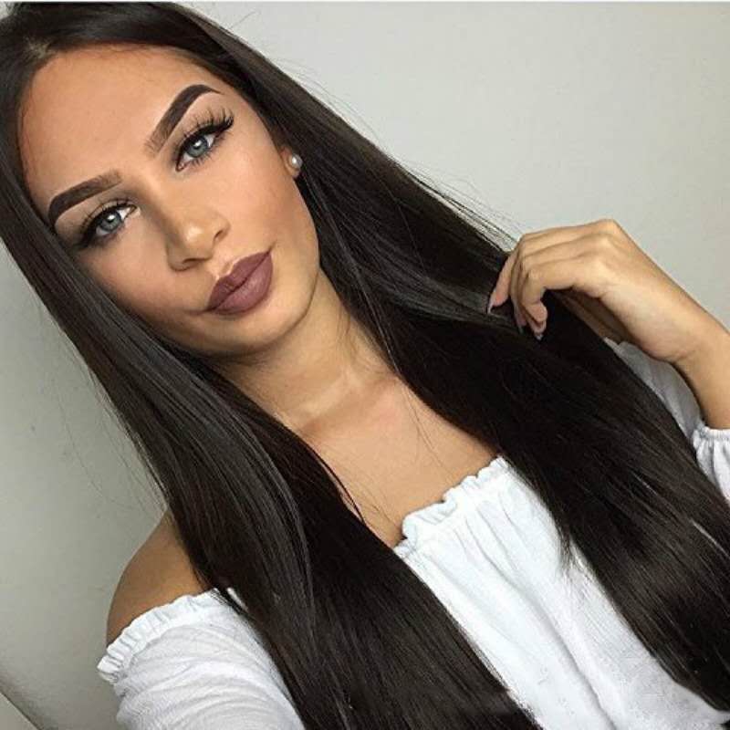 Ladies Gift Long Straight Hair  Middle Part Black Wigs For Women Wigs girl wigs Fast delivery within 1-5 days