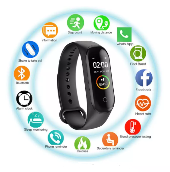 Smart Bracelet Sport Fitness Pedometer Tracker Watch Heart Rate Blood Pressure Smart Band