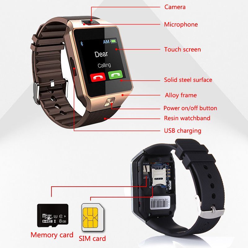 DZ09 Touch Screen Bluetooth Smart Watch Men  Smartwatch Sport Women Smart Watches