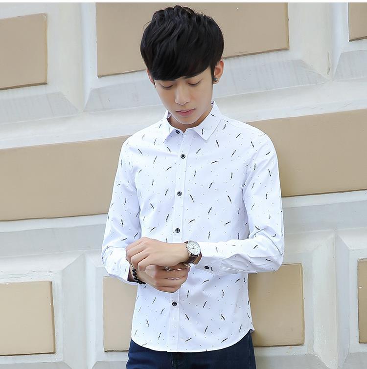 Shirt Men New Slim Fit Long Sleeve Camisa Masculina Gold Black Chemise Homme Social Men Shirts