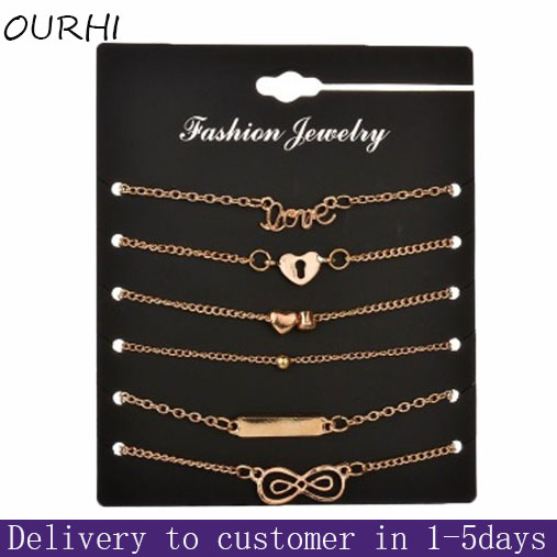 6-piece Ladies Women Bracelets Crystal Lady Bracelet Ring Luxury Jewelry Bracelet women Jewellery Fast delivery within 1-5 days