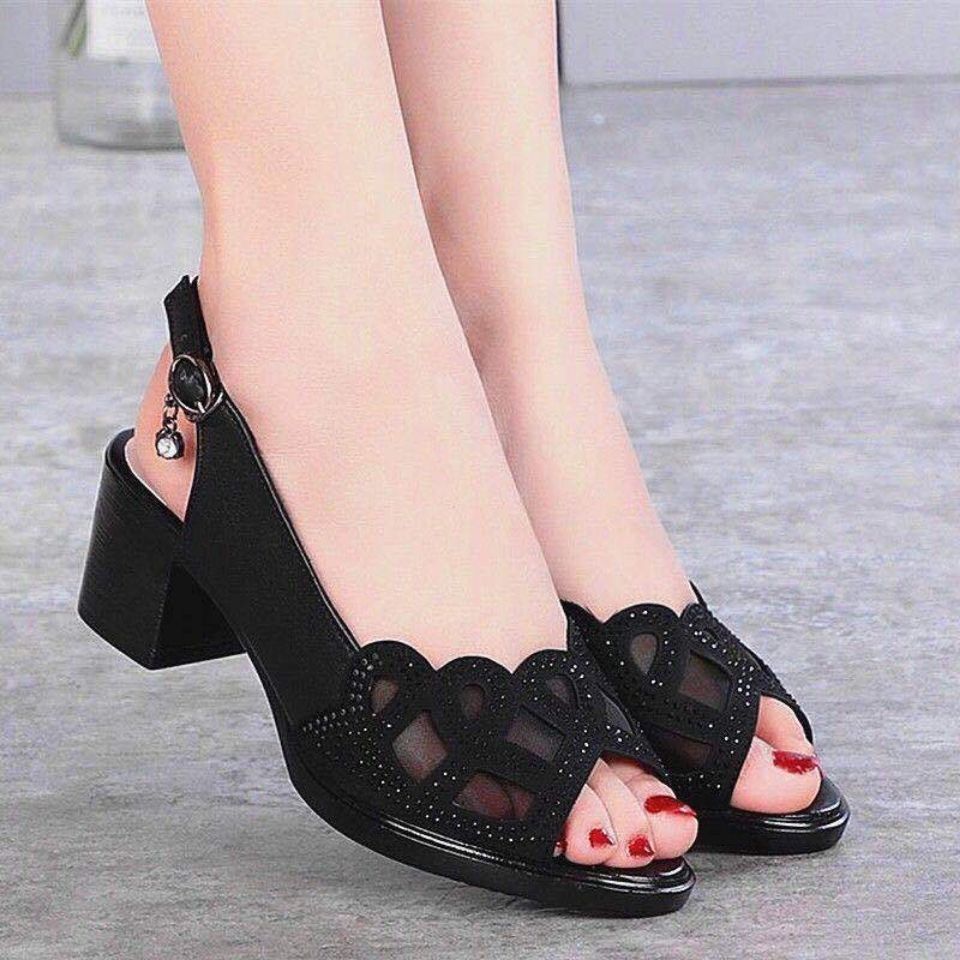 Women Lace Up Chunky  Strappy Block Heel Sandals Shoes Night Club  Girl Slippers Ladies High Heels Anti-Slip Sandals Sexy Party Shoe Fast delivery within 1-5 days