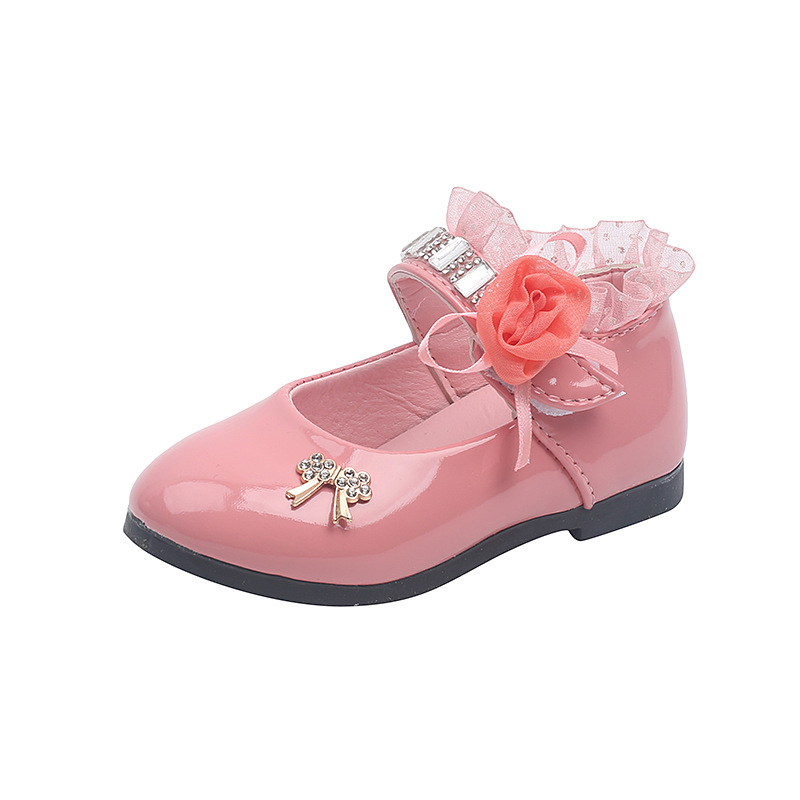 Girls new non-slip soft sole children's single shoes baby peas crystal girl princess Oxfords  Shoes Fast delivery within 1-5 days