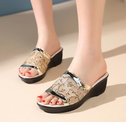 Sandals Women Summer Wedge Flowers Shoes Sandals Fish Mouth Woman Sandals Plus Size Female Shoes Fast delivery within 1-5 days