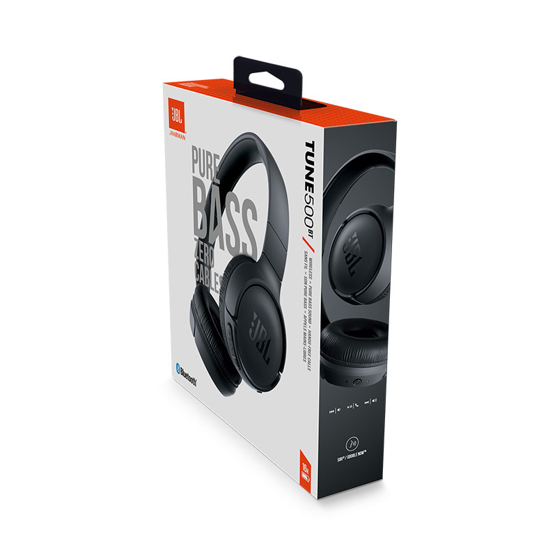 JBL Tune 500BT Wireless On-Ear Headphones with Voice Assistant (Black)