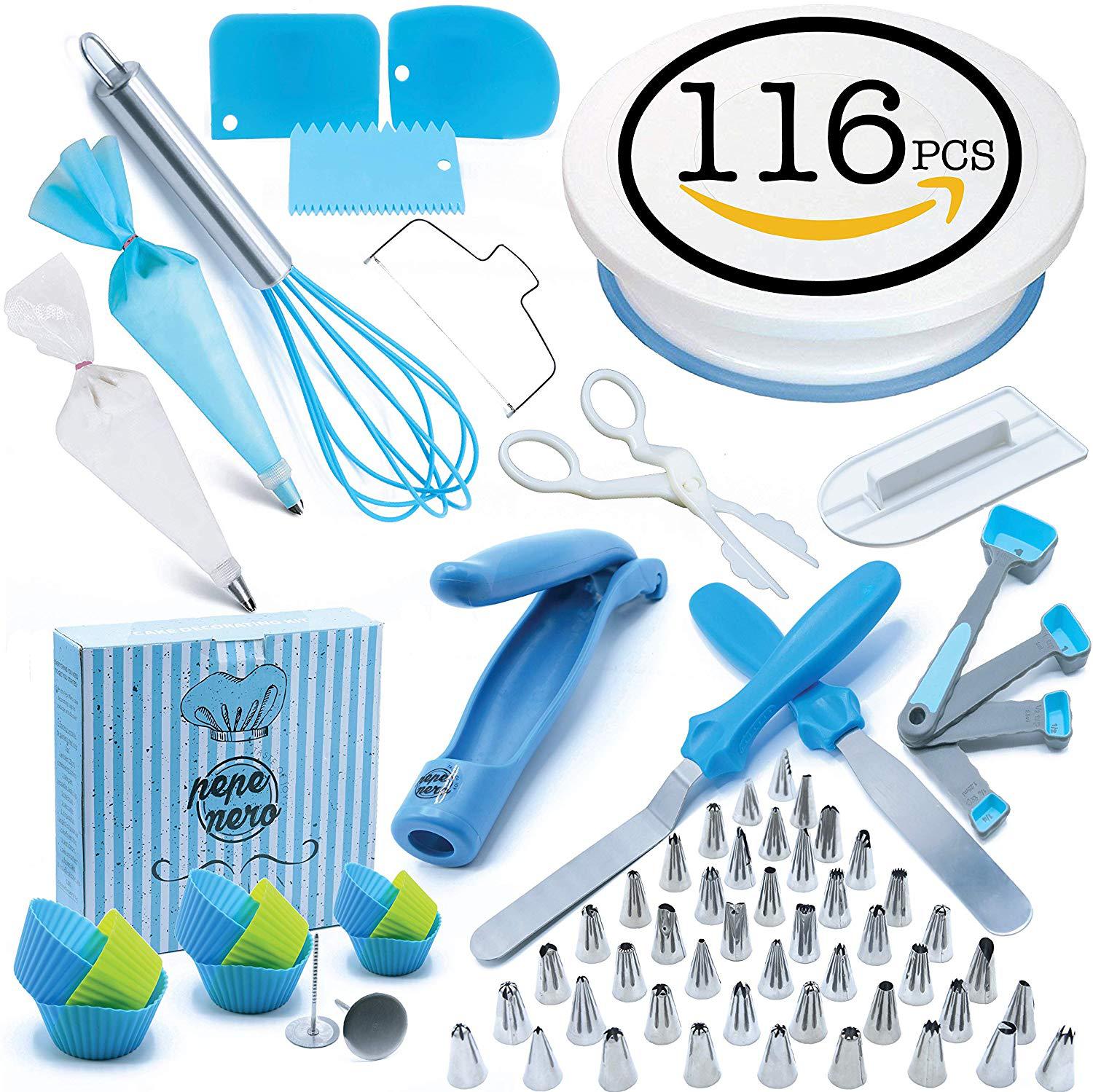 116pcs cake decorating table set cake turntable plastic baking tool DIY homemade cake