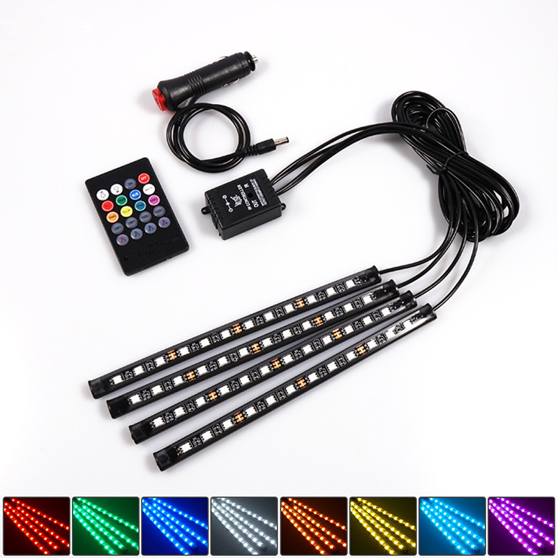 Car Interior Atmosphere LED Dash Floor Foot RGB LED Strip Decorative Light  Multiple lighting