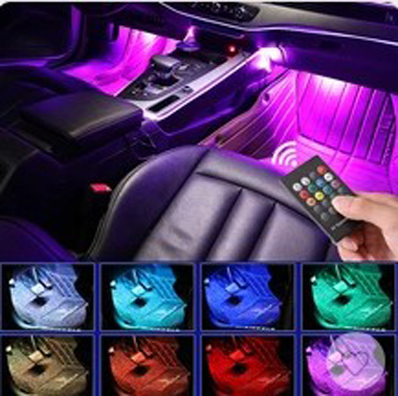 Car Interior Atmosphere LED Dash Floor Foot RGB LED Strip Decorative Light  Multiple lighting