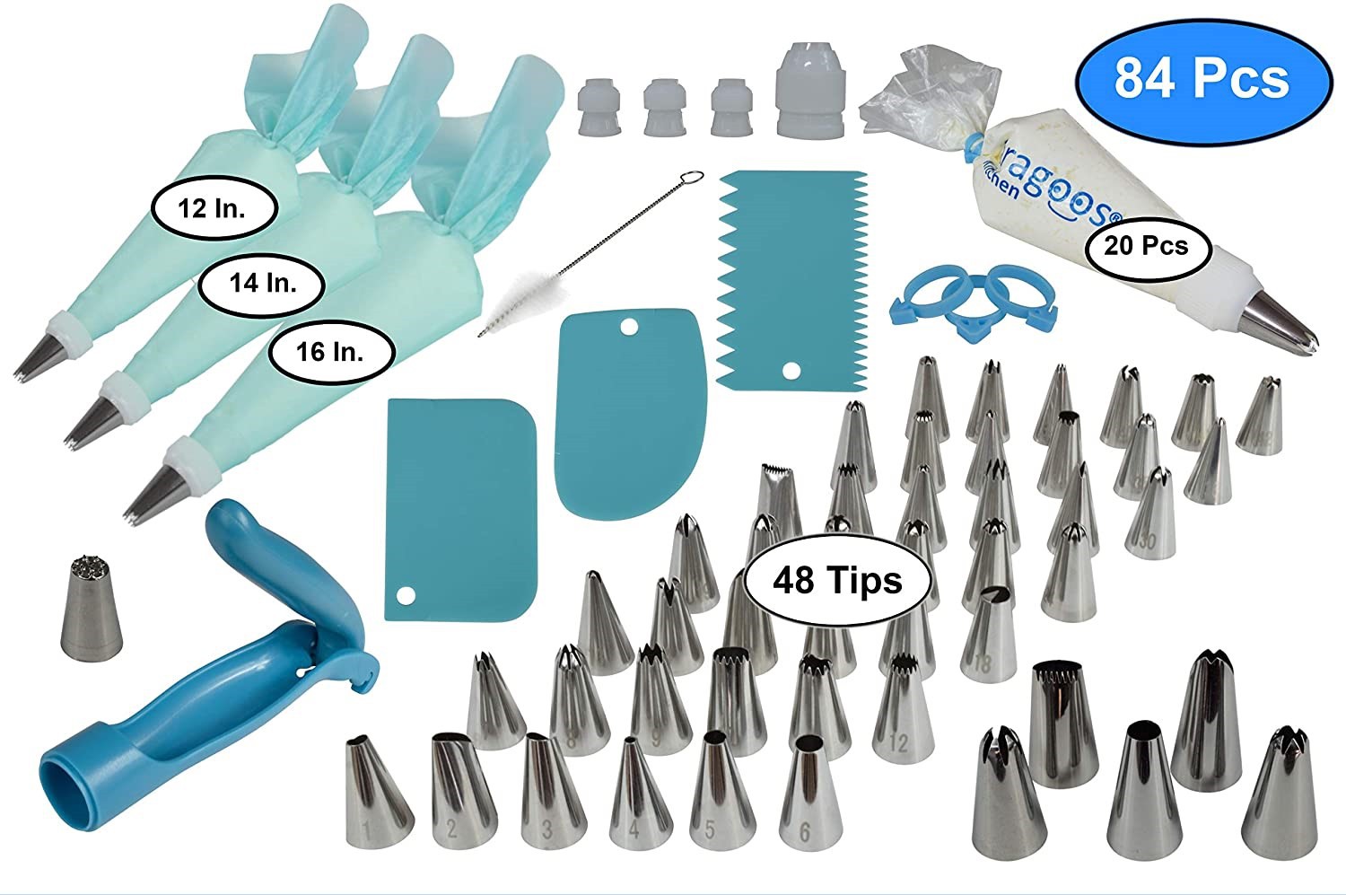 84 Pcs Cake Baking Tool Set Decorating Grab Pacifier Brush Decorating Nails Decorating Scissors