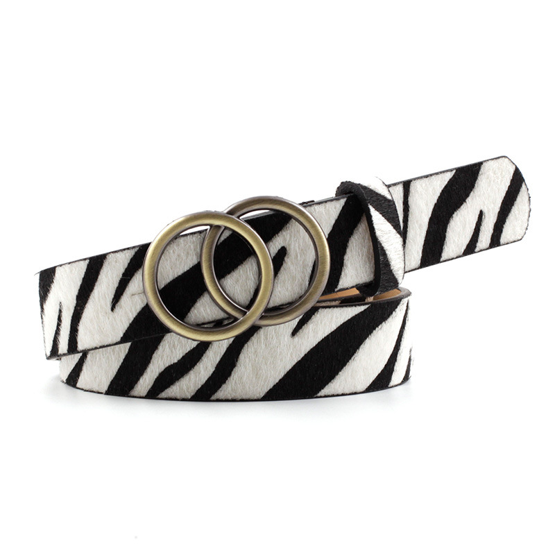 Double Ring Women Belt Fashion Buckle  For Ladies Leisure Dress Jeans Wild Waistband