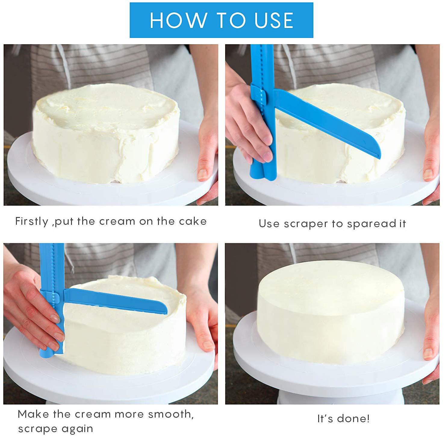 1 pcs Adjustable height cream fondant cake smoother scraper cake surface treatment kitchen tool