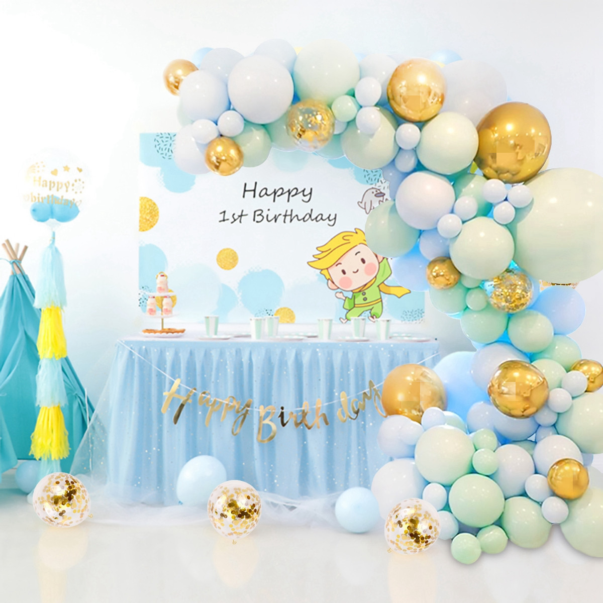 Birthday wedding party background wall decoration balloon combination macaron balloon package