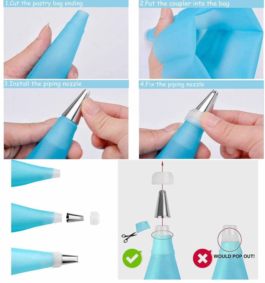 8 PCS  set Decorating nozzle Decorating bag converter Kitchen baking tools