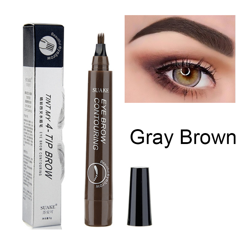 Four-headed eyebrow pencil lasting and not easy to smudge four-pronged liquid eyebrow pencil