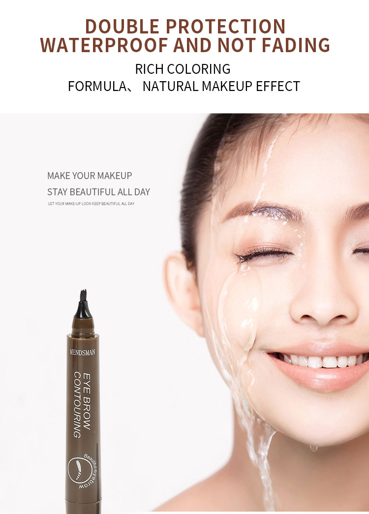 Four-headed eyebrow pencil lasting and not easy to smudge four-pronged liquid eyebrow pencil