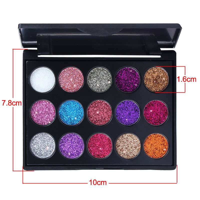 15 Color Glitter Eye Shadow Pallete  Eye Makeup Palette Long-lasting Make Up Eyeshadow Palette