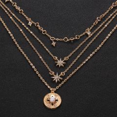 【Valentine's Day gift】Women's Necklaces Popular Fashion Full Diamond Starlight Multilayer Necklace Gold as picture