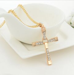 【Black Friday】Fast and Furious 6 7 8 Hard Gas Actor Hip Hop Dominic Toretto Cross Pendant Chain Necklace for Men Friend Gift Jewelry Gold as picture