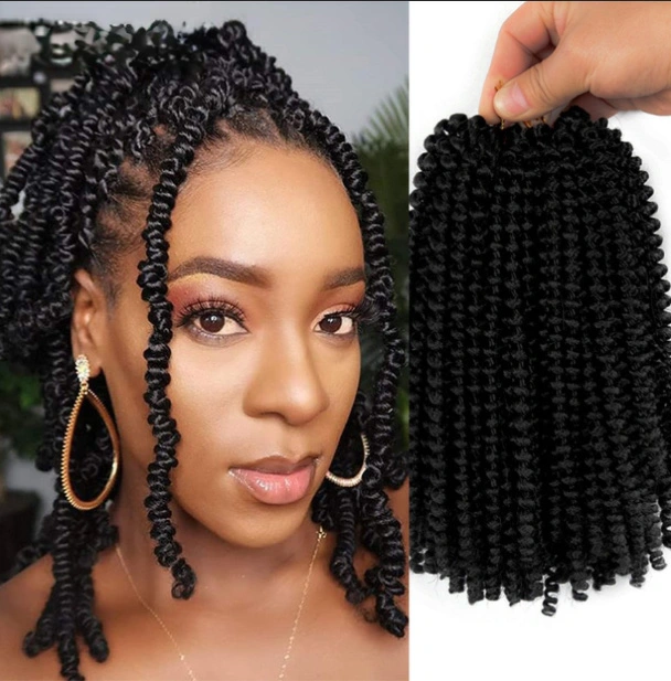 【8th anniversary】Ombre Spring Twist Hair Synthetic Crochet Braids Passion Twist 8Inch Pre-Twist Crochet Hair Extensions 30Roots Bomb Twist