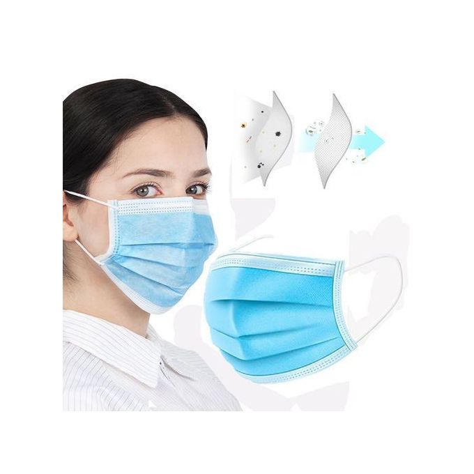 Generic 50 Pcs Bacterial Filter Disposable Face Masks 3 Layers