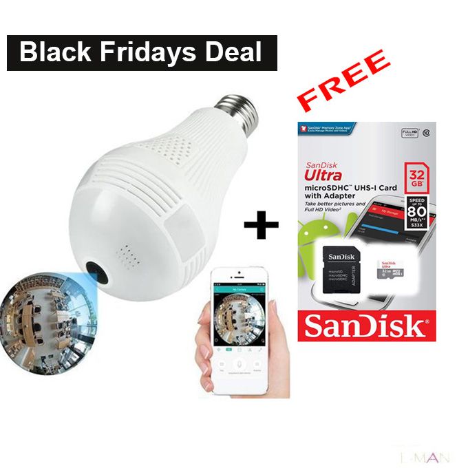 Panorama Nanny Bulb Camera With WIFI
