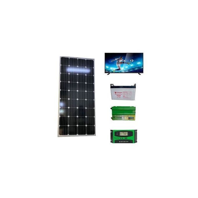 100w solar+80ah battery+300wtts inveter+10amps+22inch tv