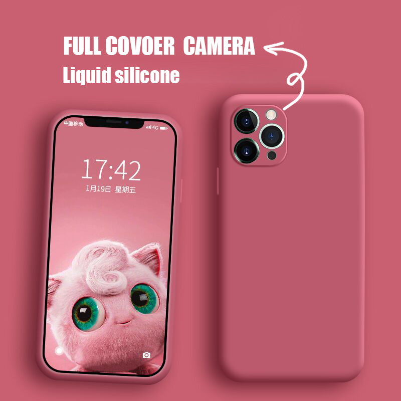 Phone full case cover liquid silicone phone case for iphone 11 pro max x xs 8 7 6 6s plus 5 5s se