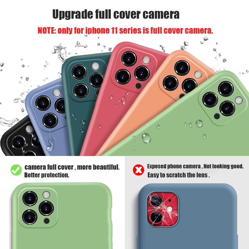 Phone full case cover liquid silicone phone case for iphone 11 pro max x xs 8 7 6 6s plus 5 5s se