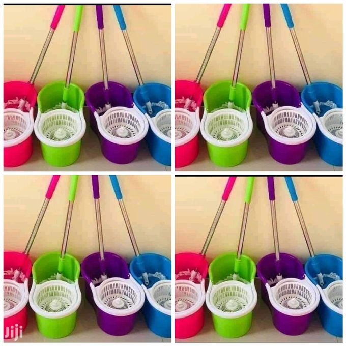 Metallic Spin(360) Mop &amp; Bucket Blue, Purple and Red