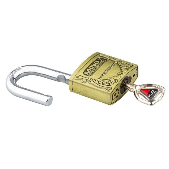 Top Anti-Burglar Security Padlock with 3 Keys Gold Medium