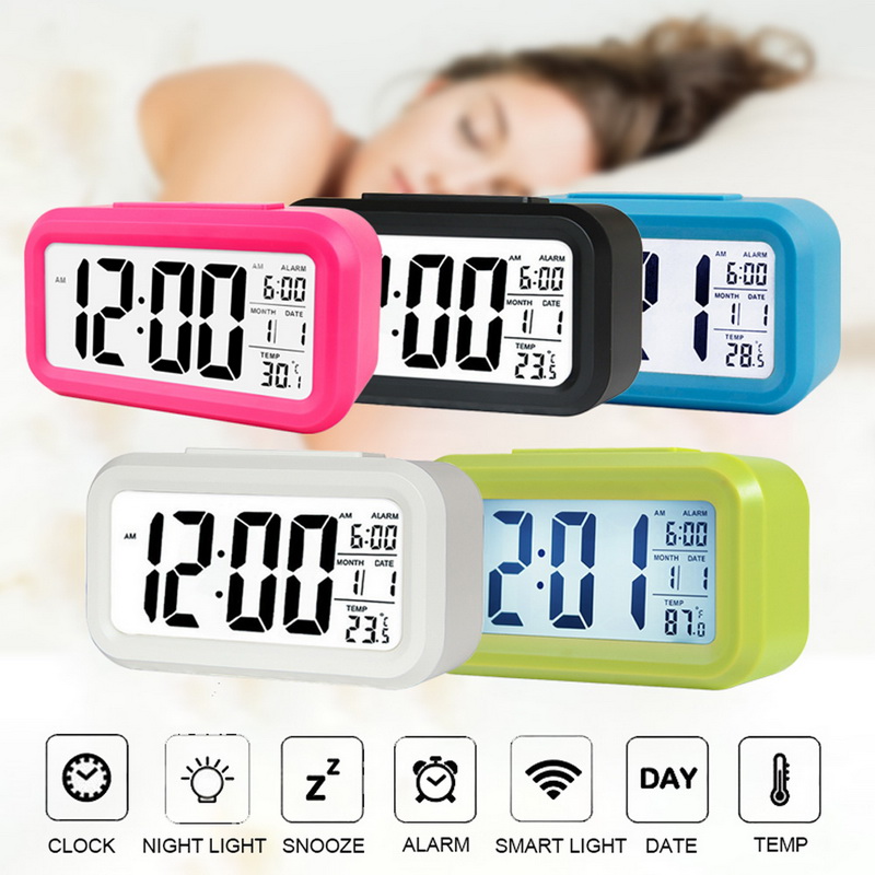 LED Digital Alarm Clock Backlight Snooze Mute Calendar Desktop Electronic Bcaklight Table clocks