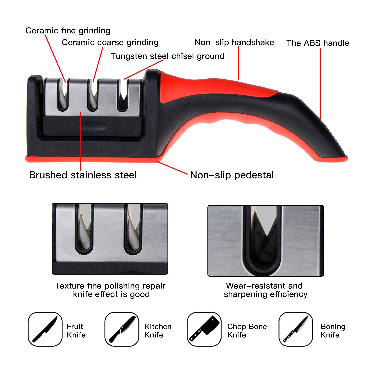 Knife Sharpener Kitchen Sharpening Stone Whetstone Tungsten Steel Diamond Ceramic Accessories