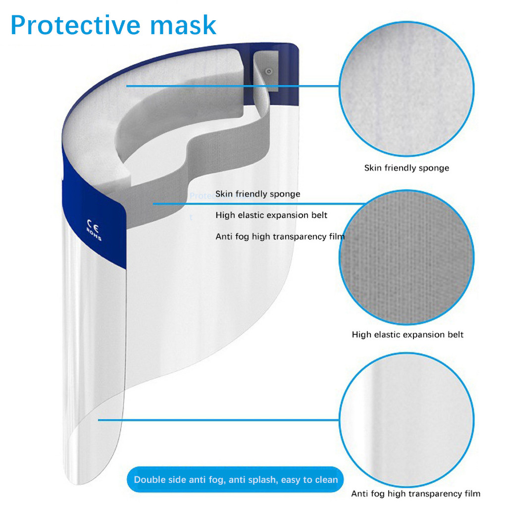 protection shield Splash Transparent Plastic Safety  Shields Screen Spare Visors Eye Faces