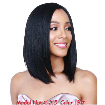 Western style wig Middle point bobo head Short straight hair Chemical fiber hair wig Headgear