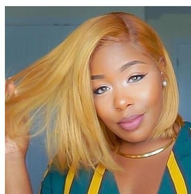 Western style Ms Bob head Short straight hair High temperature wire Chemical fiber hair cover wig