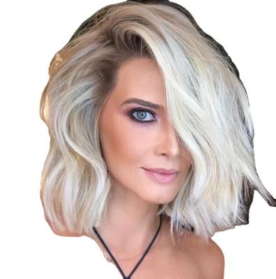 Ms Really made wig Western style Explosion Full lace Real person wig black Short curly hair