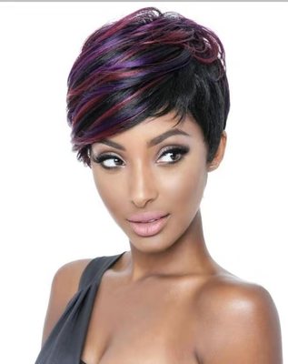 New product Wig Western style Ms Short straight hair wig Pick color Chemical fiber Headgear
